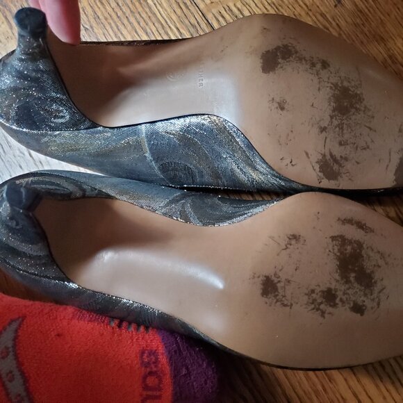 Vintage Y2K Capri 7.5 Metallic Zebra Kitten Heels EUC - Picture 5 of 5